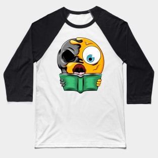 Reading Zombie Emoji Baseball T-Shirt